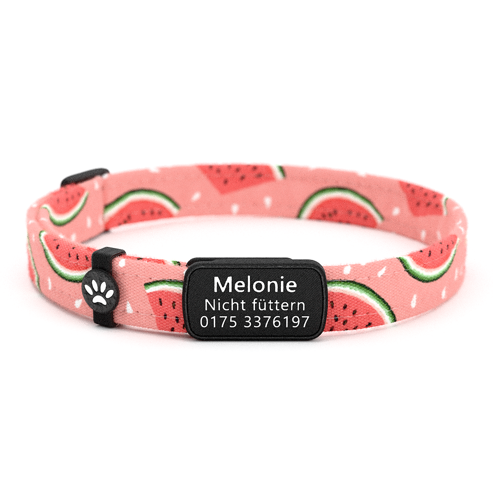 MELONIE Personalisiertes Katzenhalsband mit Magnetverschluss