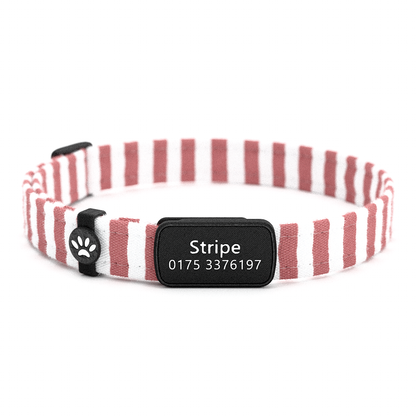 STRIPE Personalisiertes Katzenhalsband mit Magnetverschluss